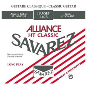 Classical Guitar Strings - Savarez 540R - Alliance  HT Classic - Fluorocarbon - Silver Plated Copper - Standard Tension