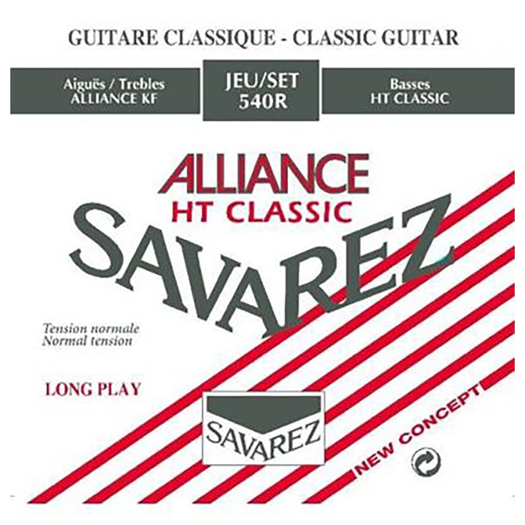 Classical Guitar Strings – Savarez 540R – Alliance  HT Classic – Fluorocarbon – Silver Plated Copper – Standard Tension 1