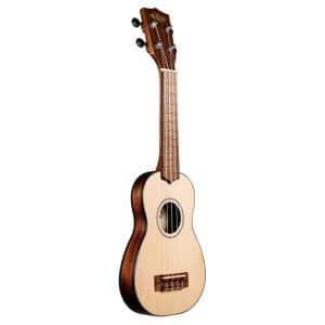 Kala KA-SSTU-S Solid Spruce Top Travel Soprano Ukulele with Deluxe Gig Bag