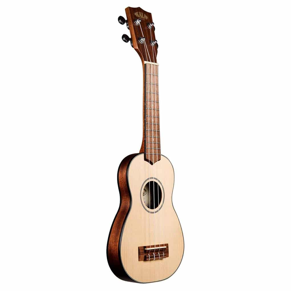 Kala KA-SSTU-S Solid Spruce Top Travel Soprano Ukulele with Deluxe Gig Bag 1