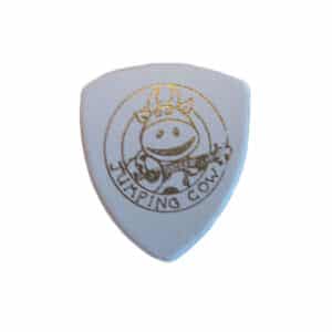 Jumping Cow - Leather Pick - For Ukulele & Banjo - White - Slim - Single Pick