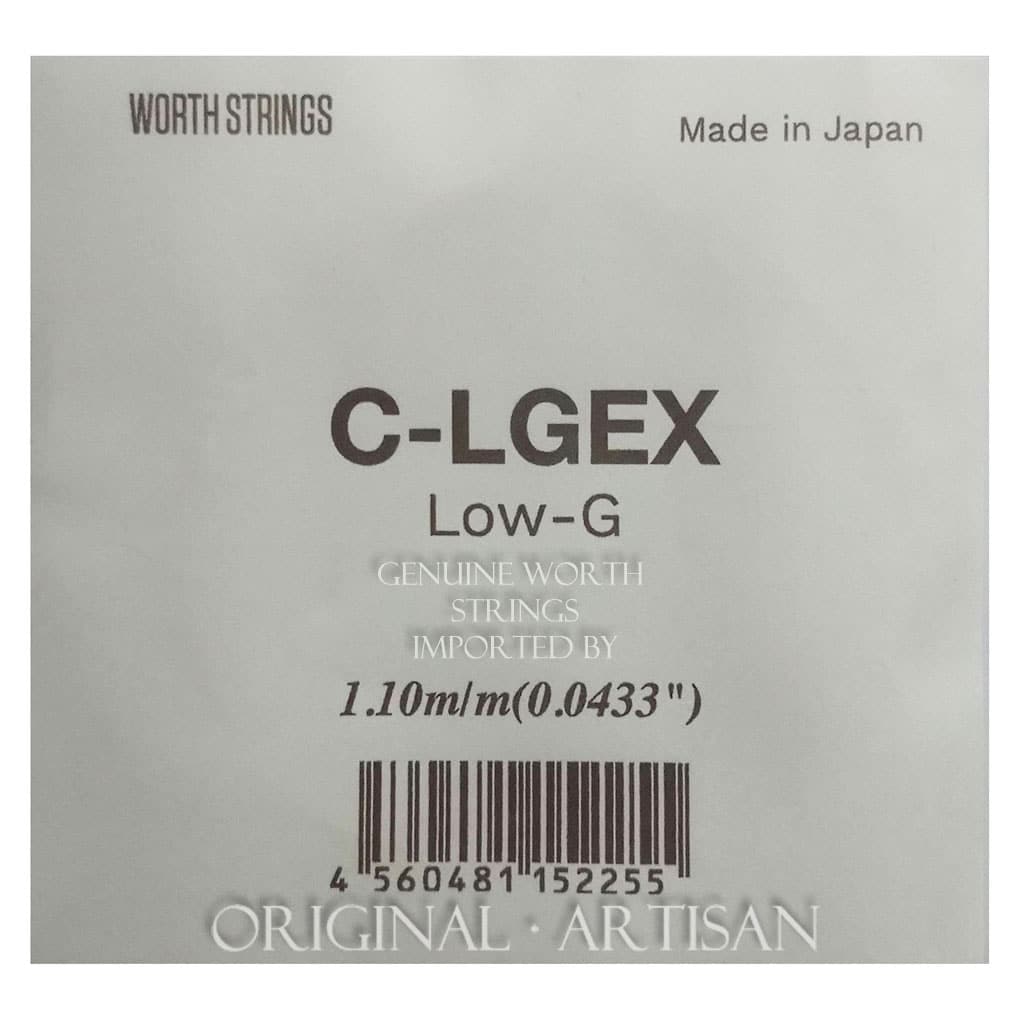 Worth Clear Low G Single Ukulele String – Hard & Thick – Tenor – Fluorocarbon – Double Length – Enough For 2 Singles – C-LGEX 1