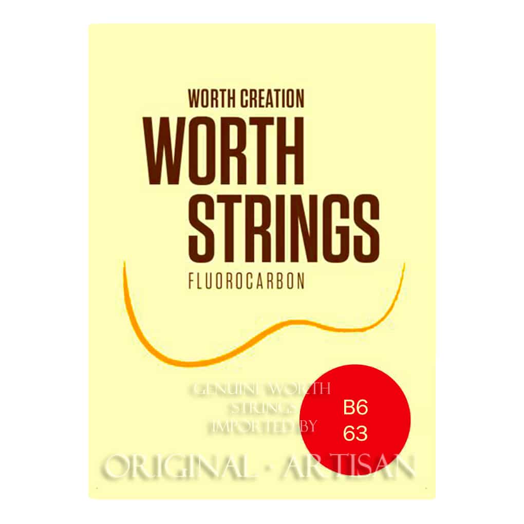 Worth Brown Ukulele Strings For 6 String Uke – Fluorocarbon – Double Length – Enough For 2 Restrings – B6 1